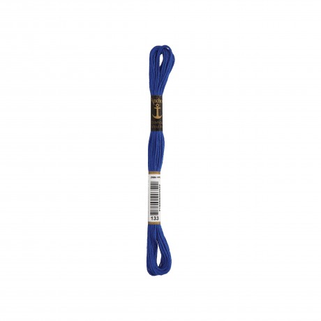 Meada de linha de bordar Anchor Stranded Cotton, filosele cor 133 azul Meada de linha de bordar Anchor Stranded Cotton, filosele cor 133 azul